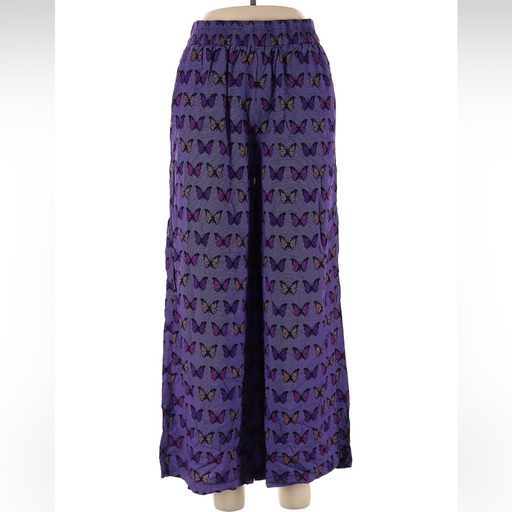 Terez Purple Butterfly Wide-Leg Pants